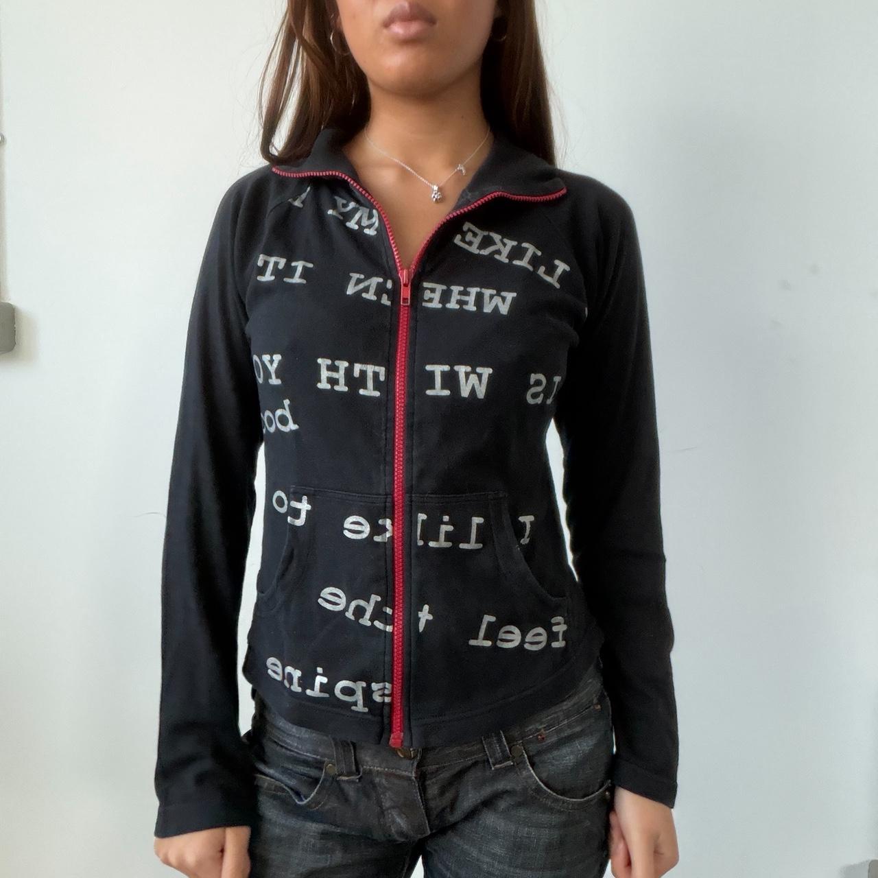 Vintage Black Graphic Zip Up