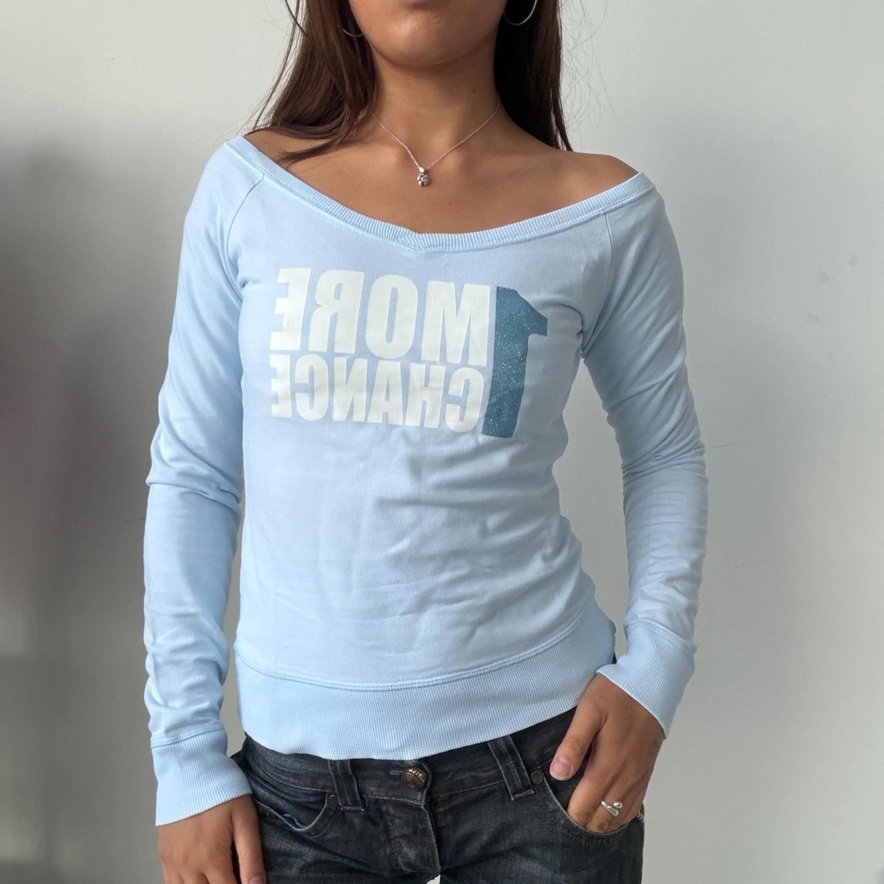 Vintage Baby Blue Graphic Long Sleeve