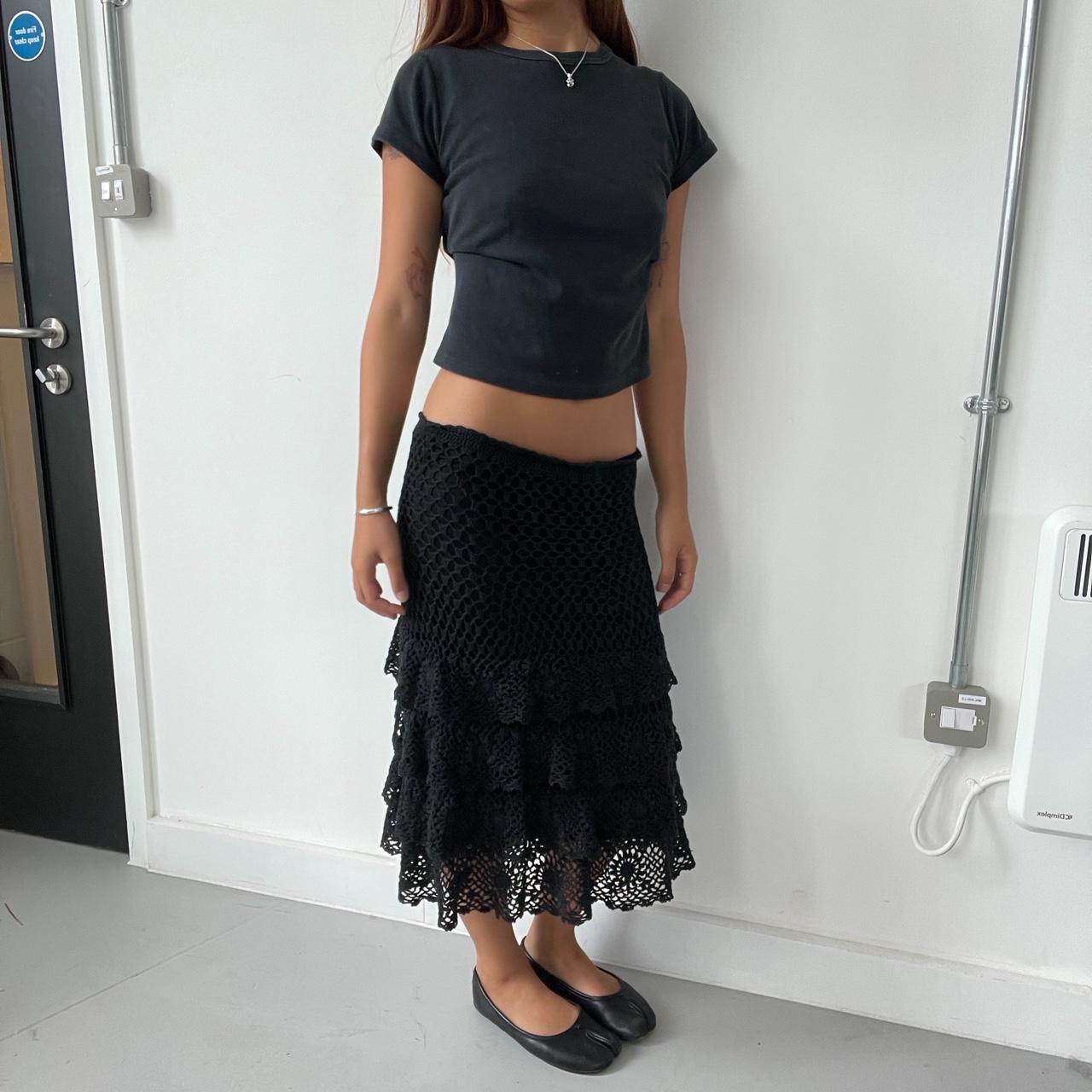 Vintage Black Crochet Skirt
