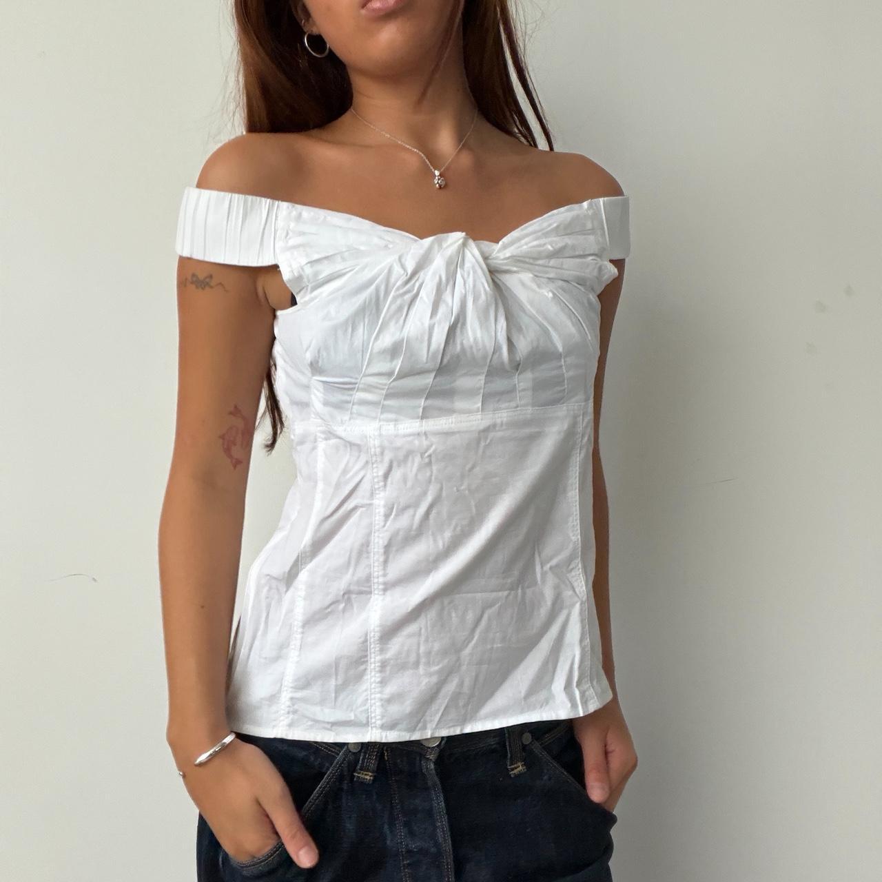 Vintage White Gather Top