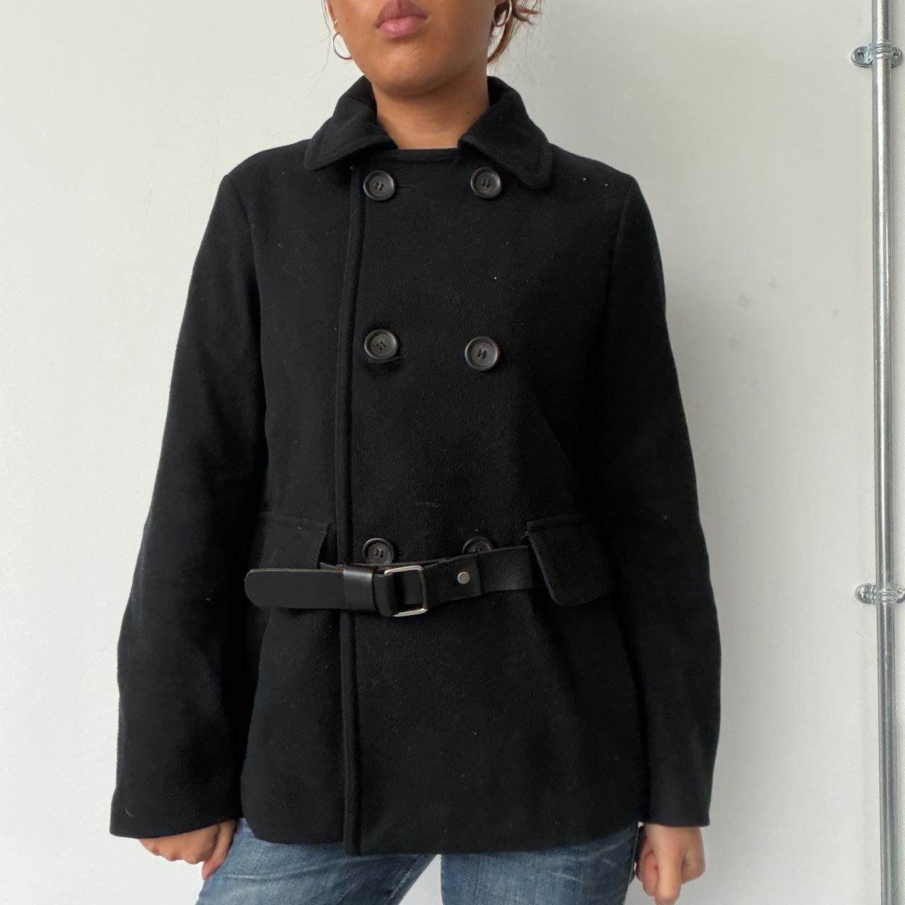 Vintage Black Wool Peacoat