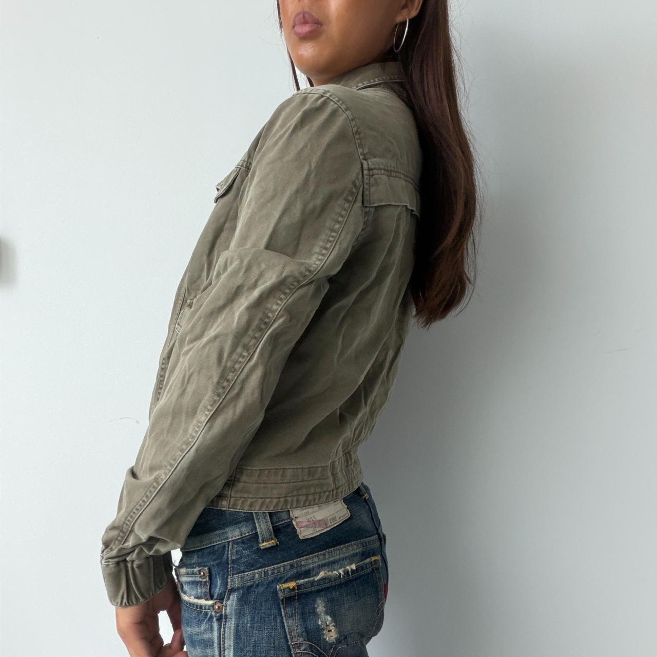 Vintage Khaki Asymmetric Utility Jacket