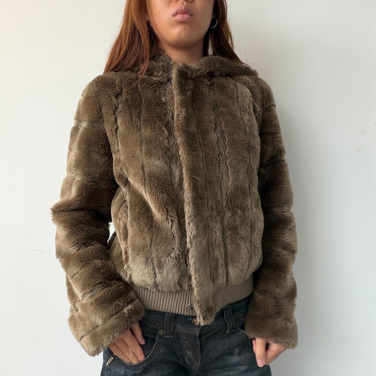Vintage Brown Faux Fur Jacket