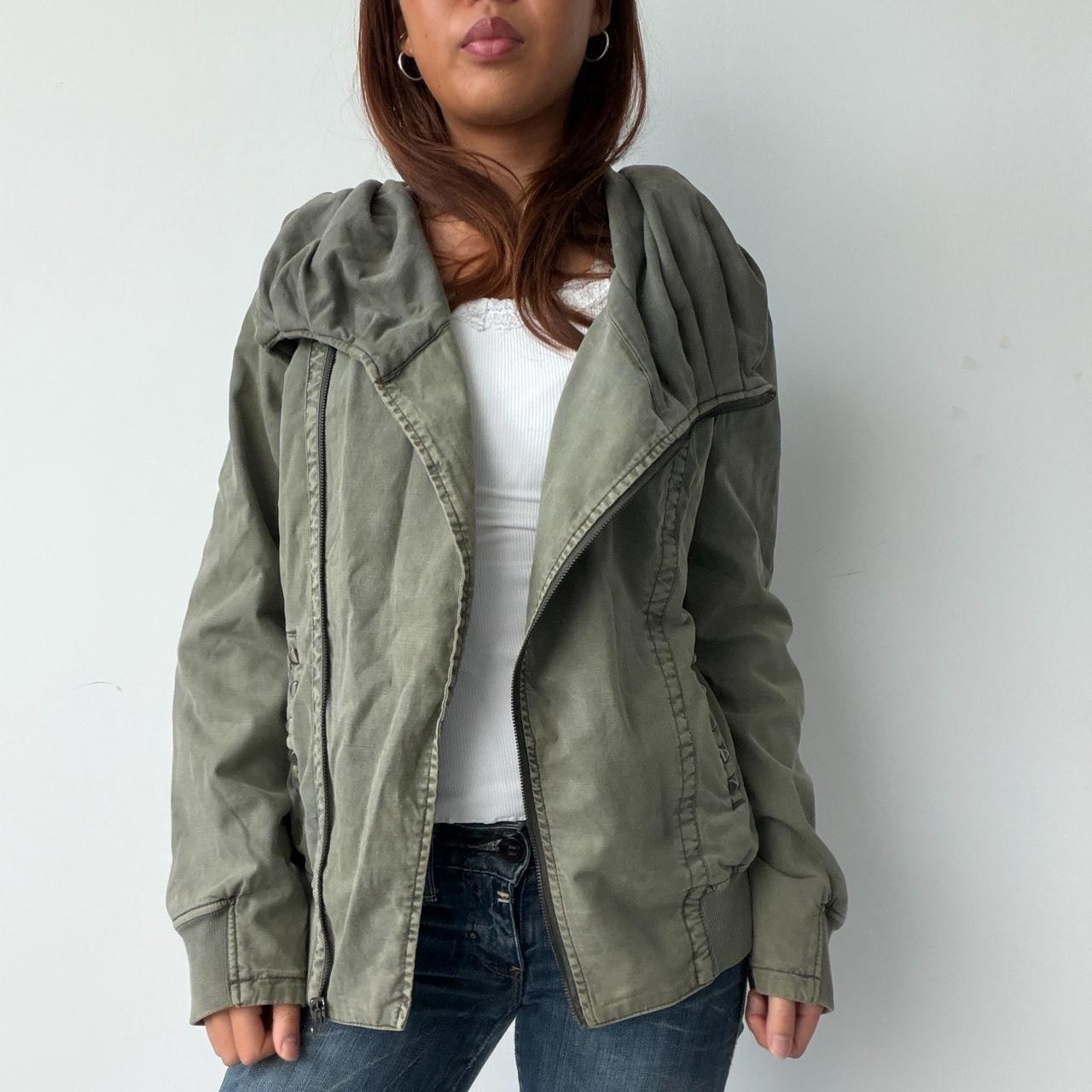 Vintage Khaki Asymmetrical Jacket
