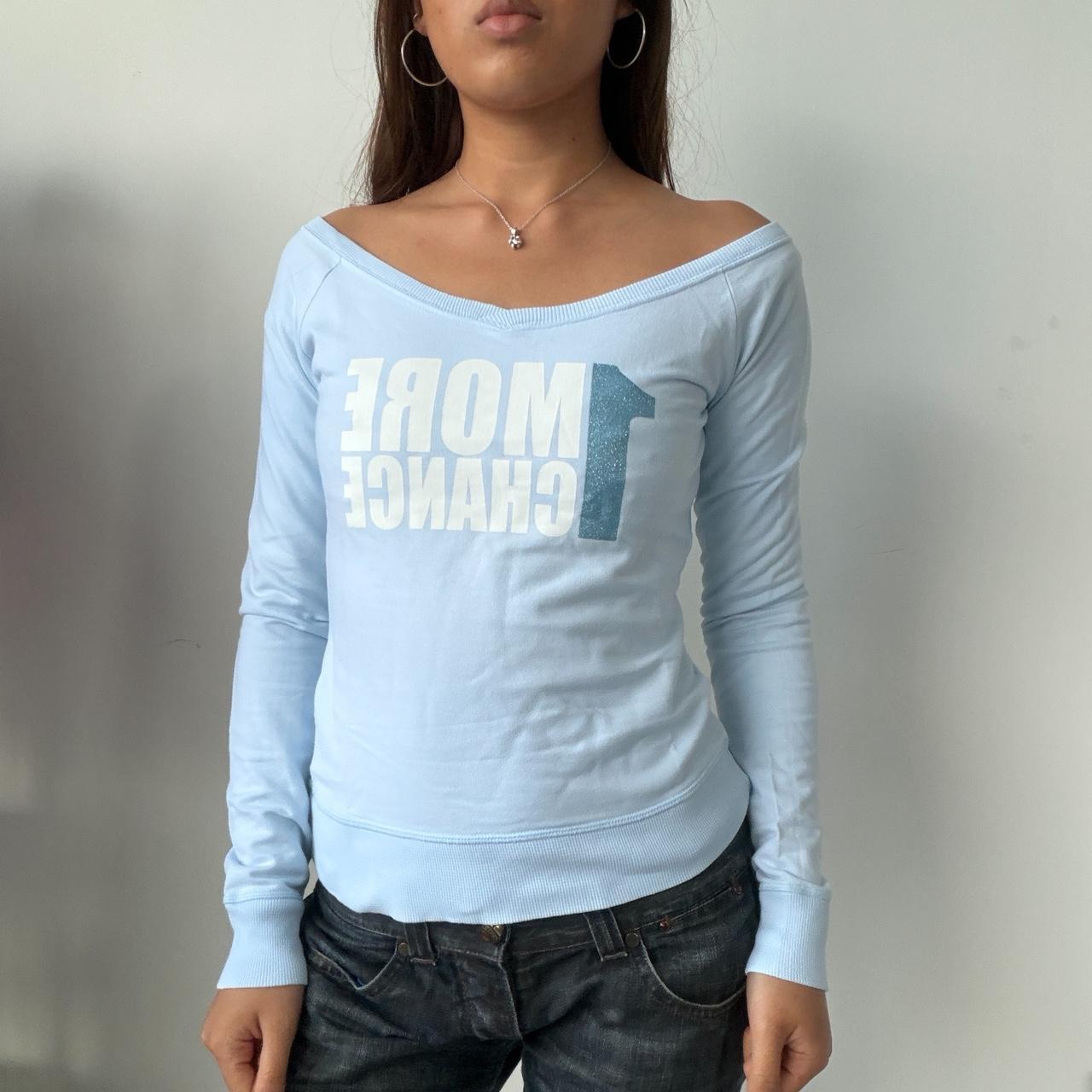 Vintage Baby Blue Graphic Long Sleeve