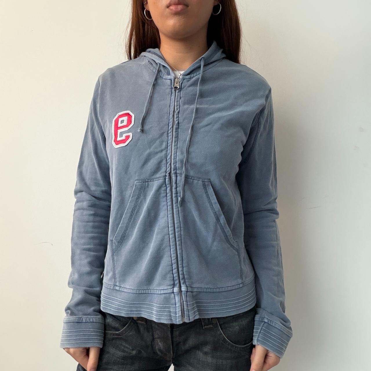 Vintage Blue Hooded Zip Up