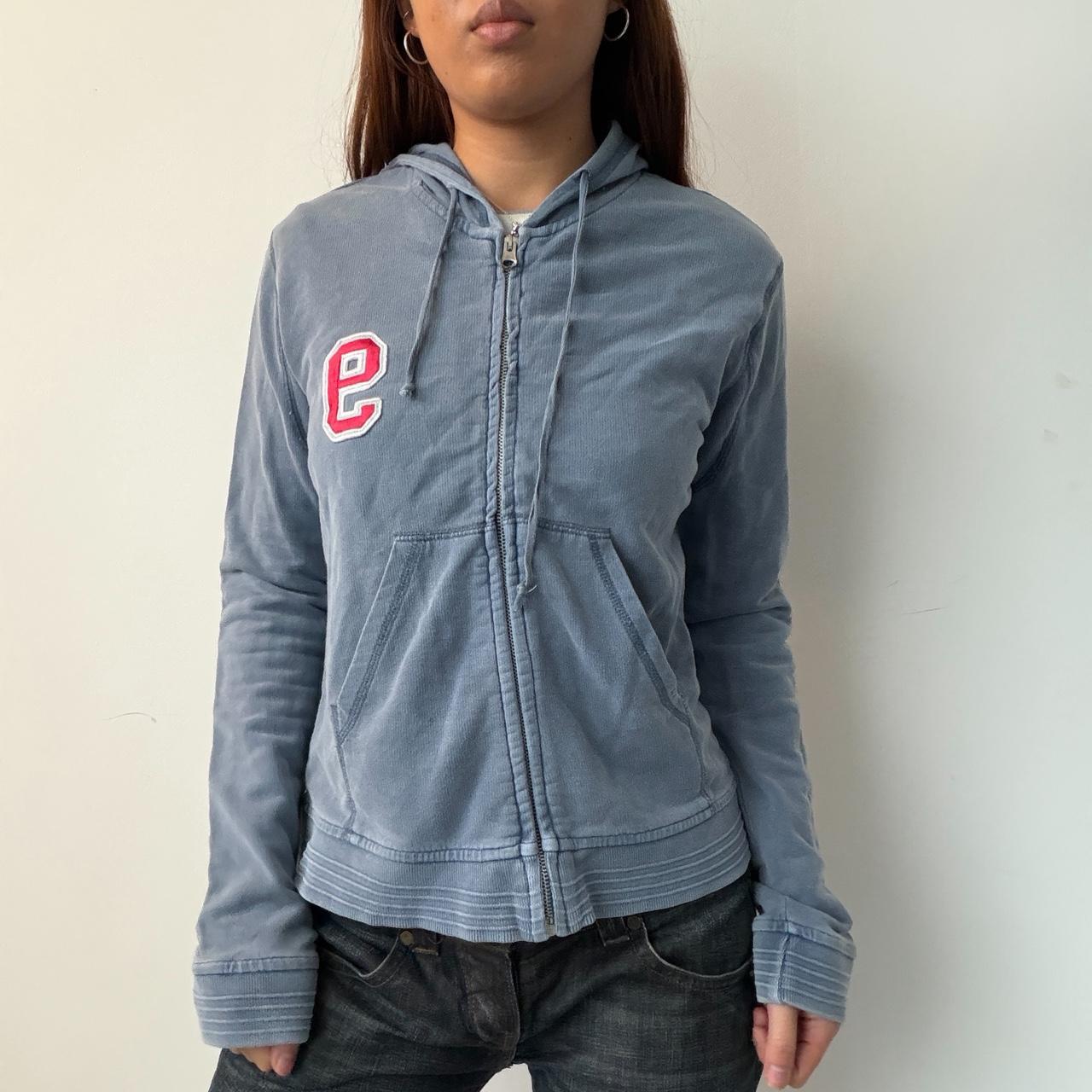 Vintage Blue Hooded Zip Up