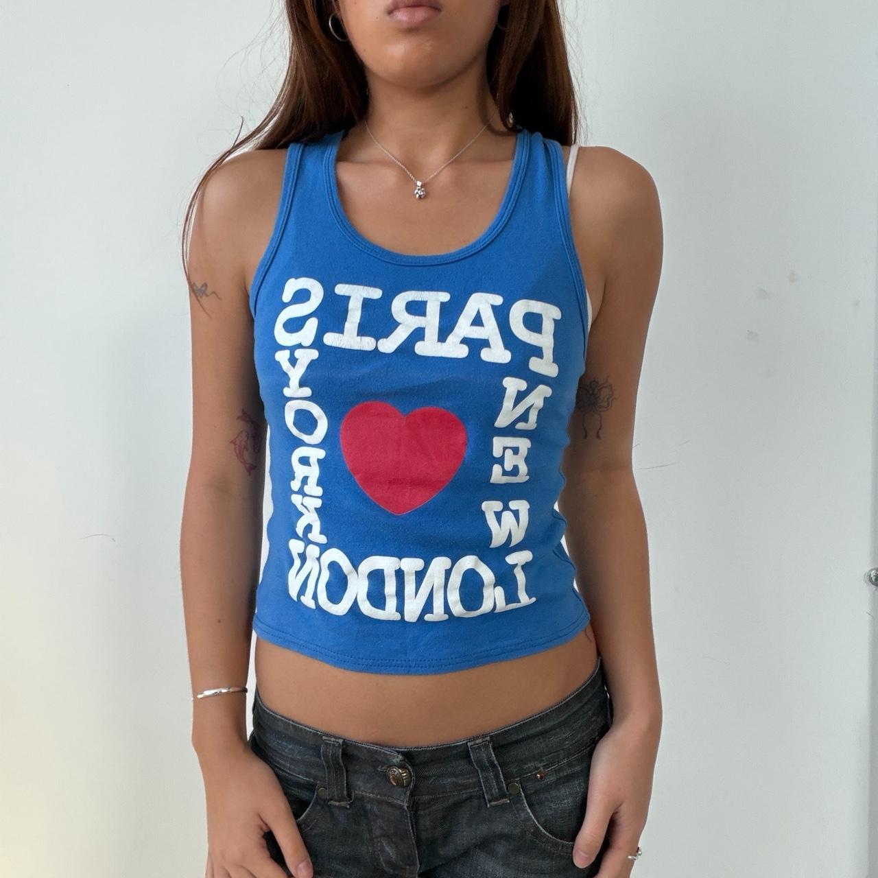 Vintage Blue Graphic Tank Top