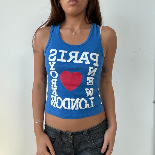 Vintage Blue Graphic Tank Top