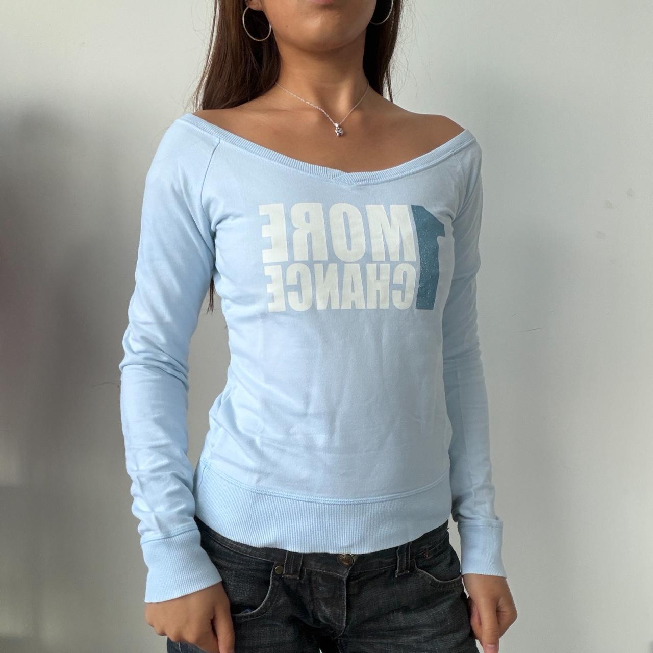 Vintage Baby Blue Graphic Long Sleeve