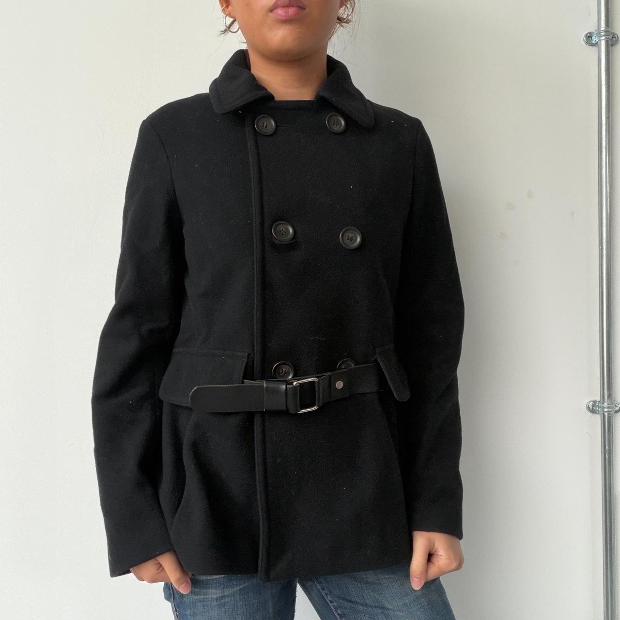 Vintage Black Wool Peacoat