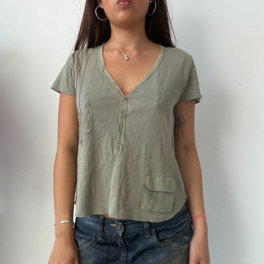 Vintage Khaki Cop Copine Top