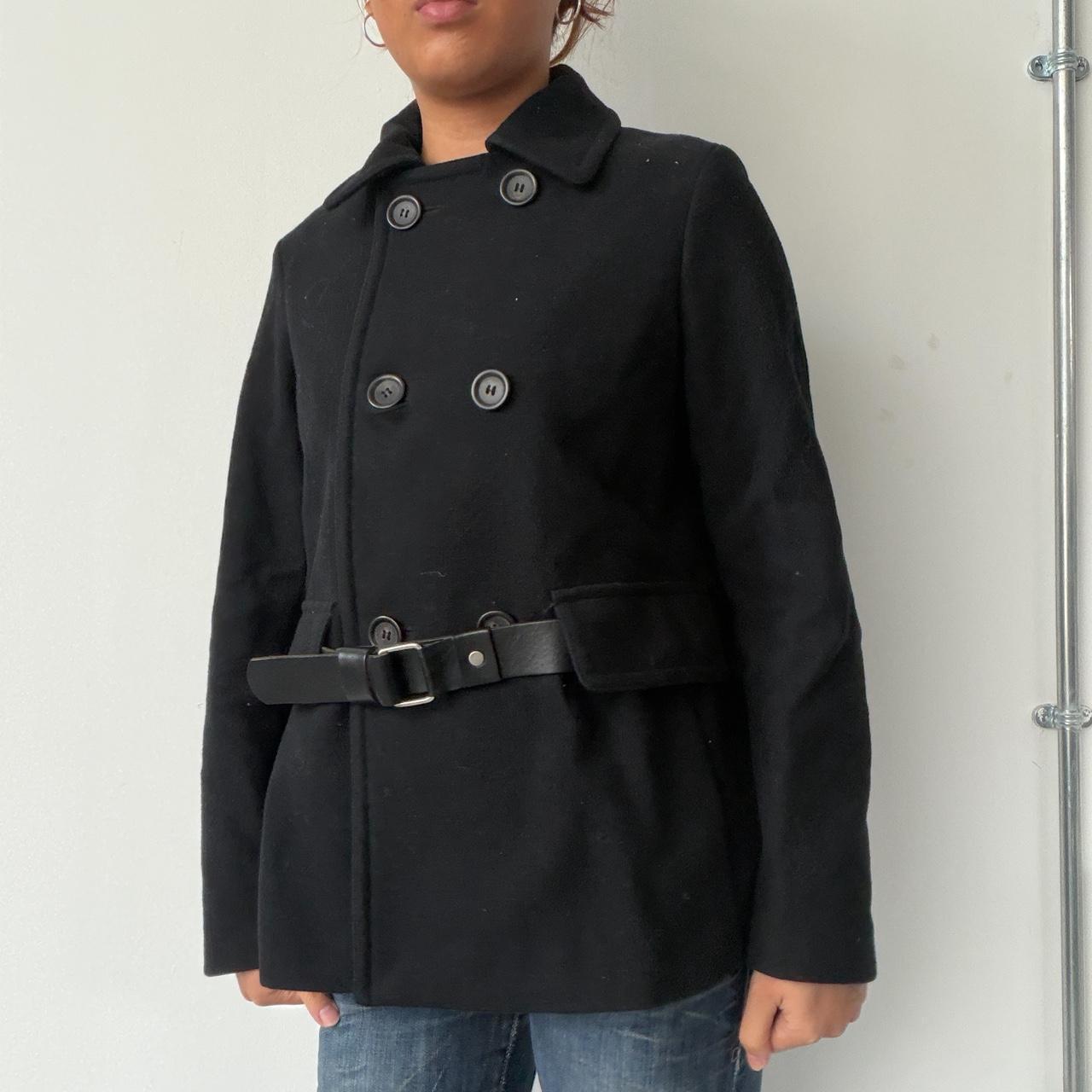 Vintage Black Wool Peacoat