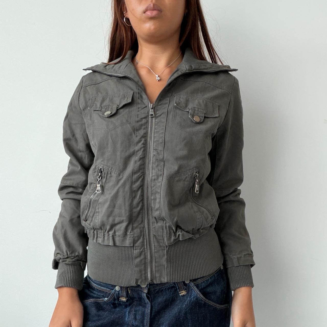 Vintage Dark Brown Khaki Utility Jacket