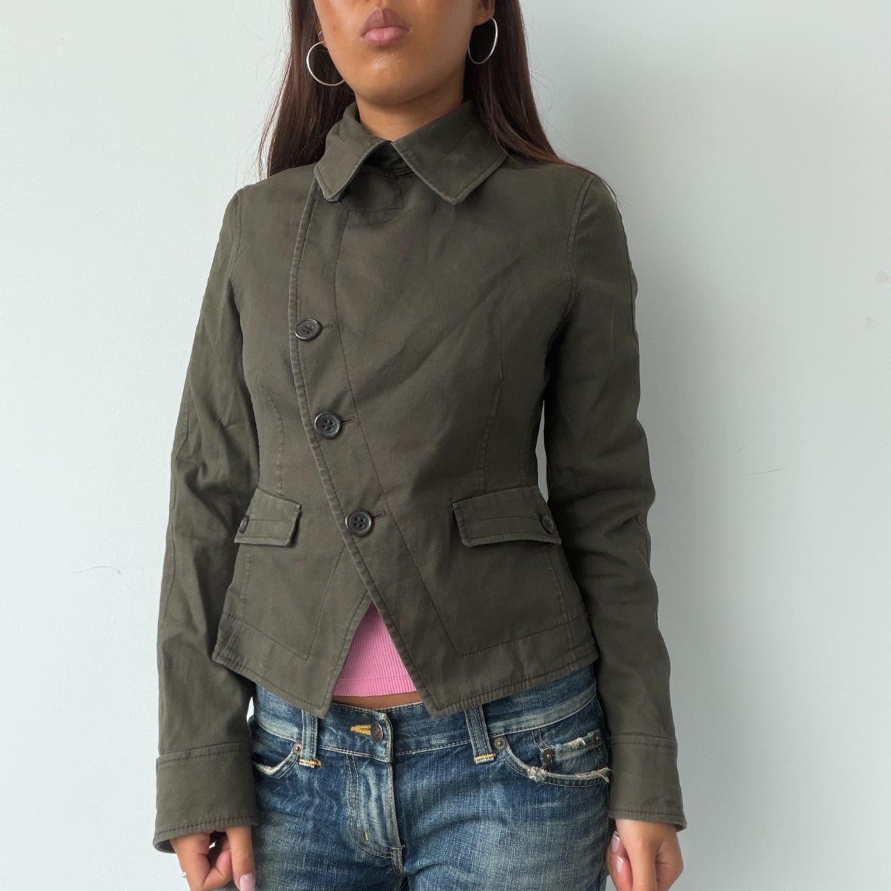 Vintage Khaki Side Button Jacket