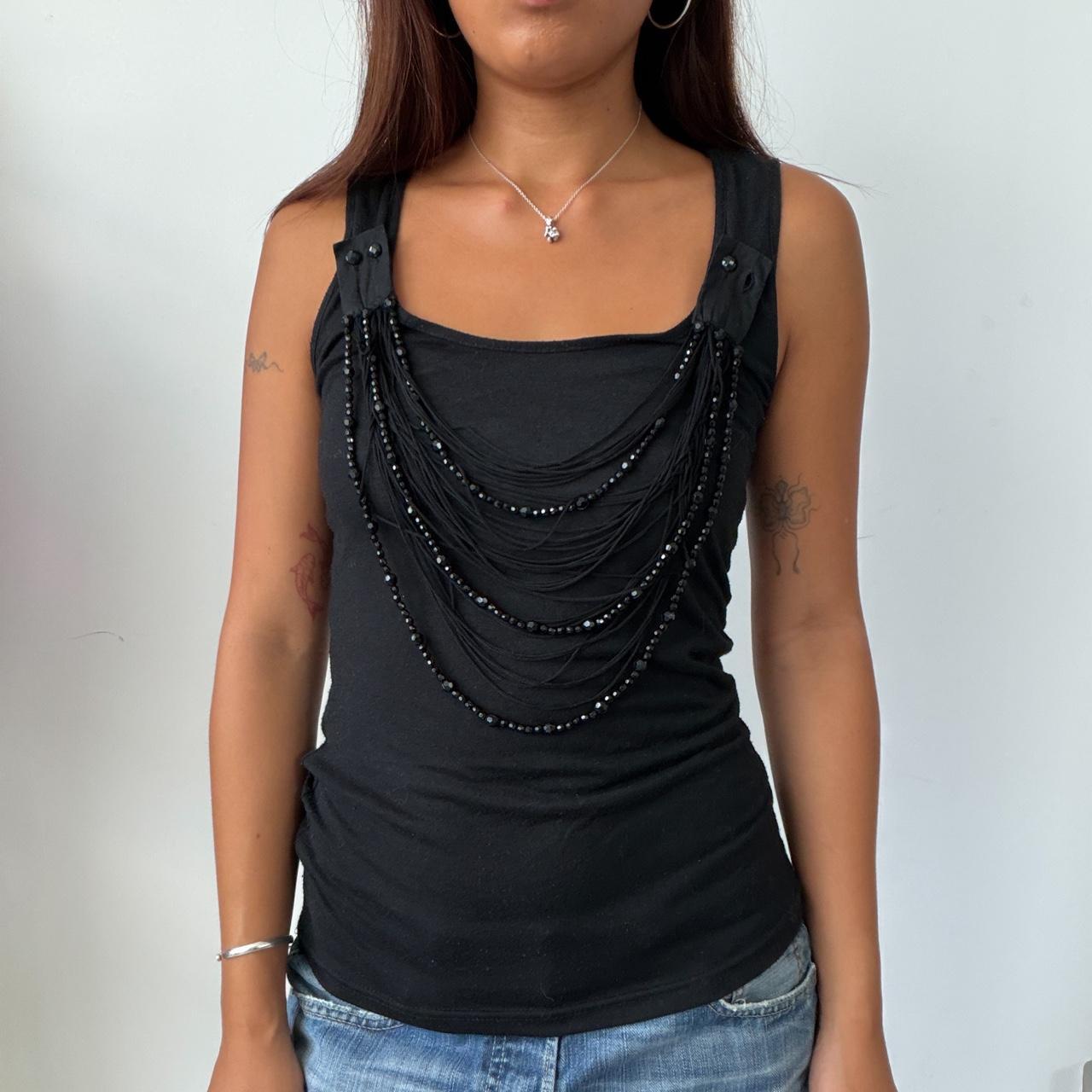 Vintage Black Beaded Top