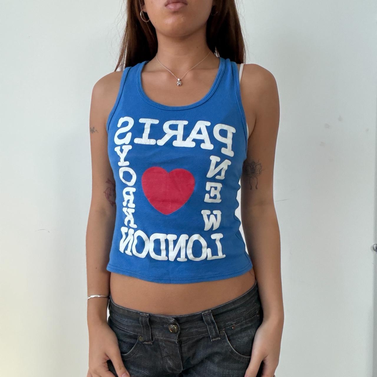 Vintage Blue Graphic Tank Top