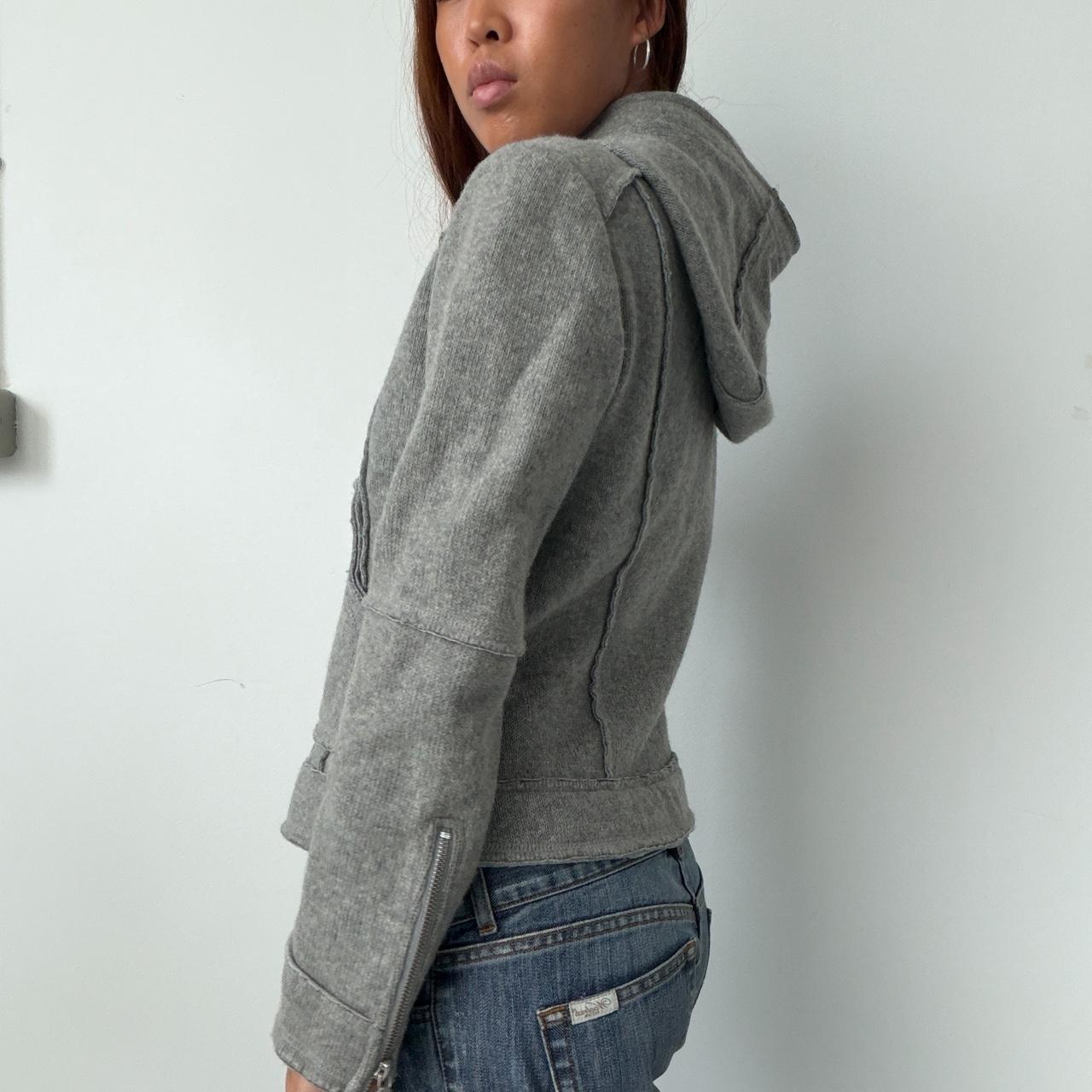 Vintage Grey Hooded Knit Jumper