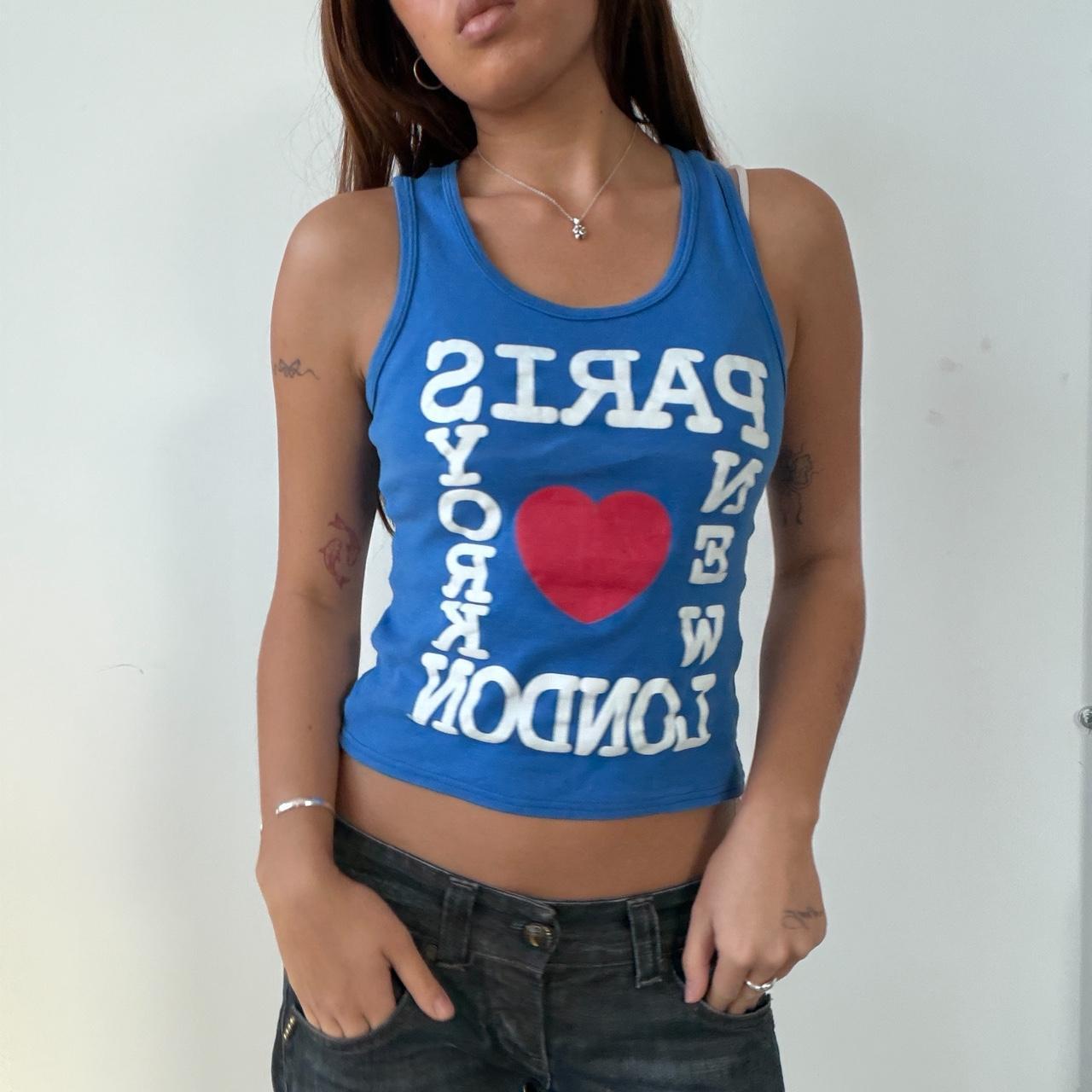 Vintage Blue Graphic Tank Top