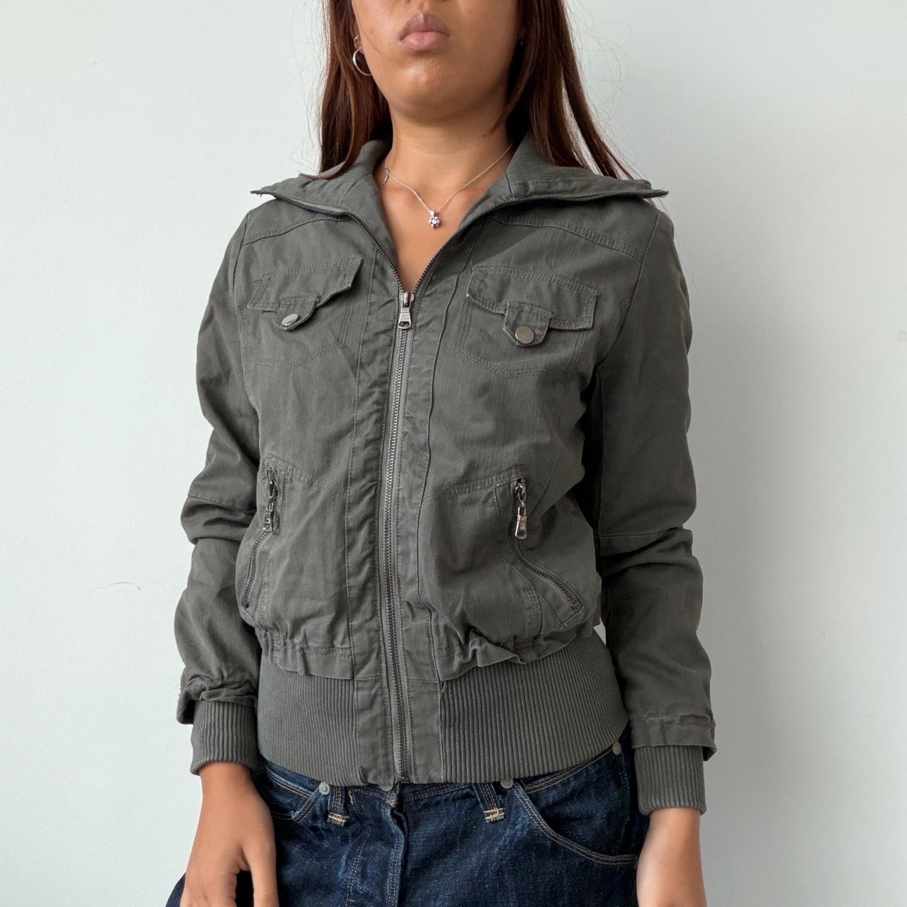 Vintage Dark Brown Khaki Utility Jacket