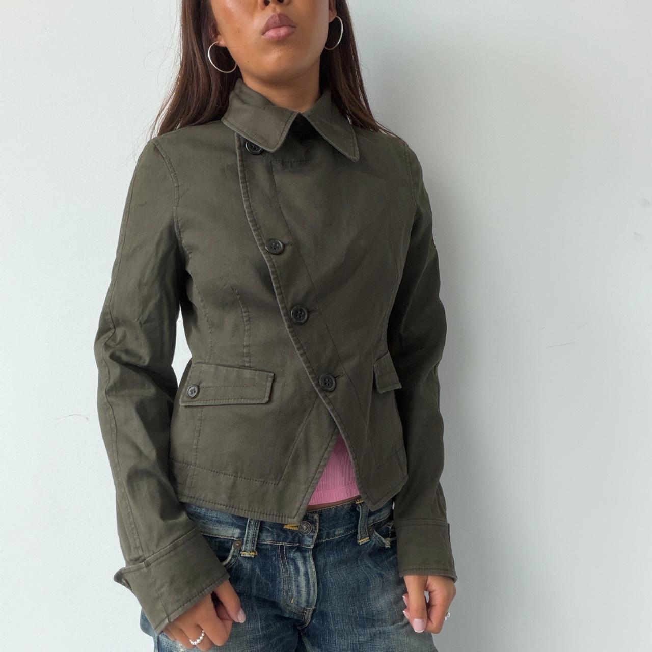 Vintage Khaki Side Button Jacket