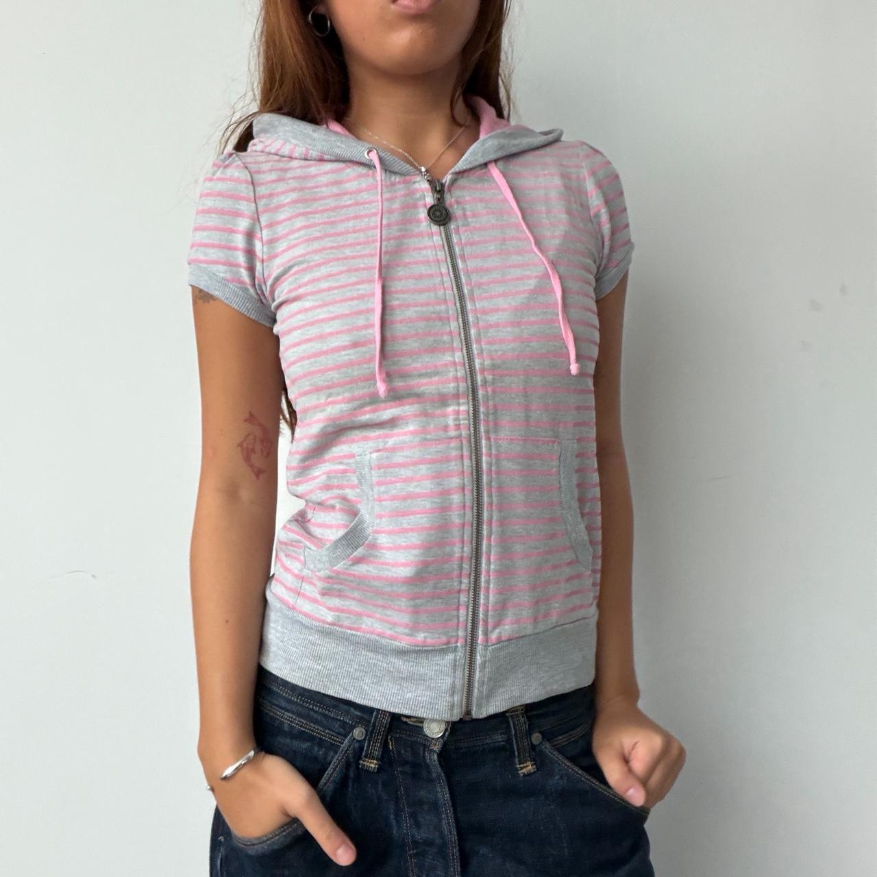 Vintage Stripe Pink Hooded Jumper