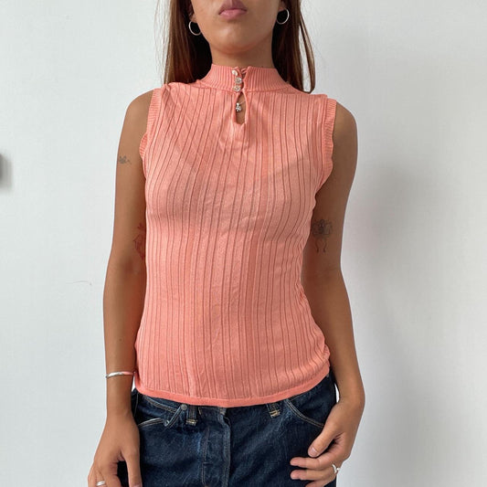 Vintage Coral High Neck Top
