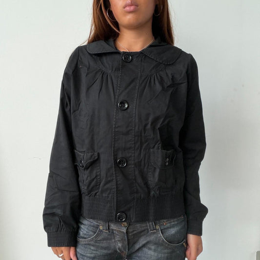 Vintage Black Button-Up Jacket
