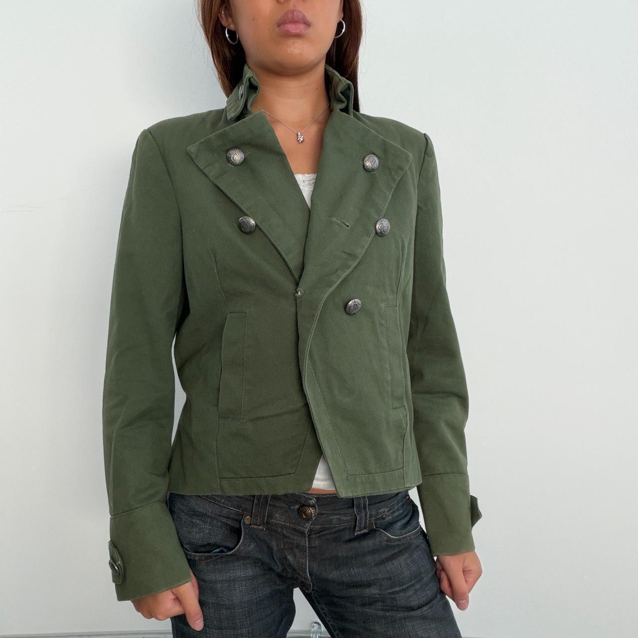 Vintage Green Military Style Blazer