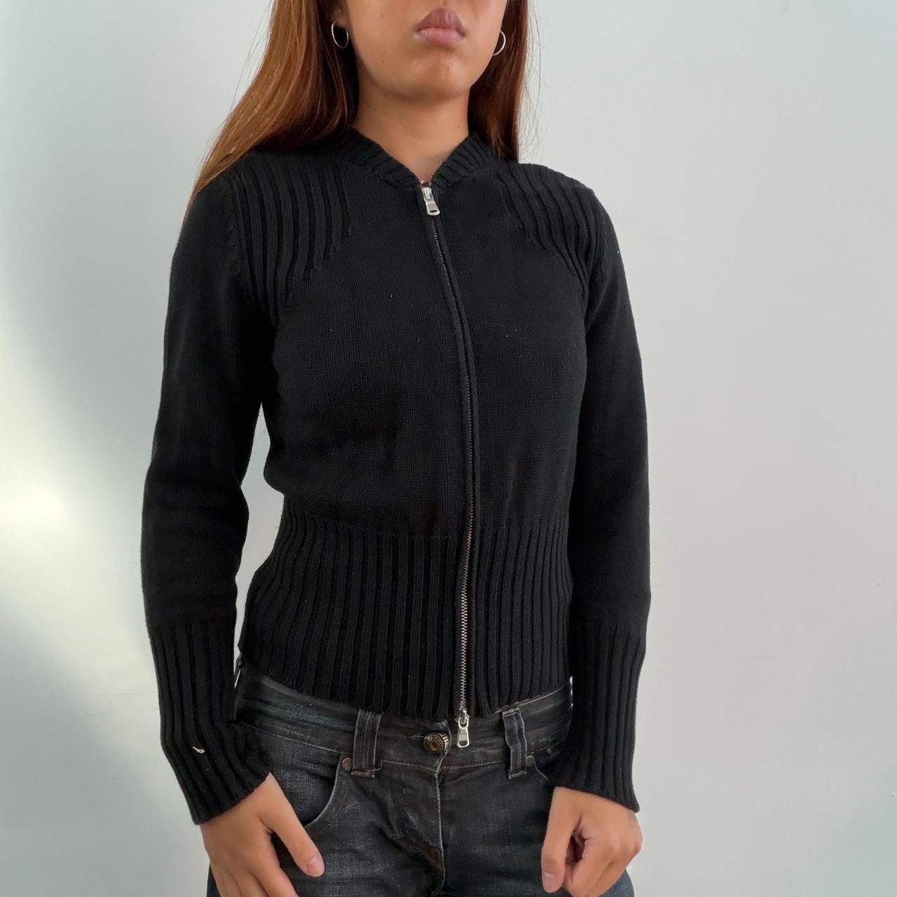 Vintage Black Zip Up Knit