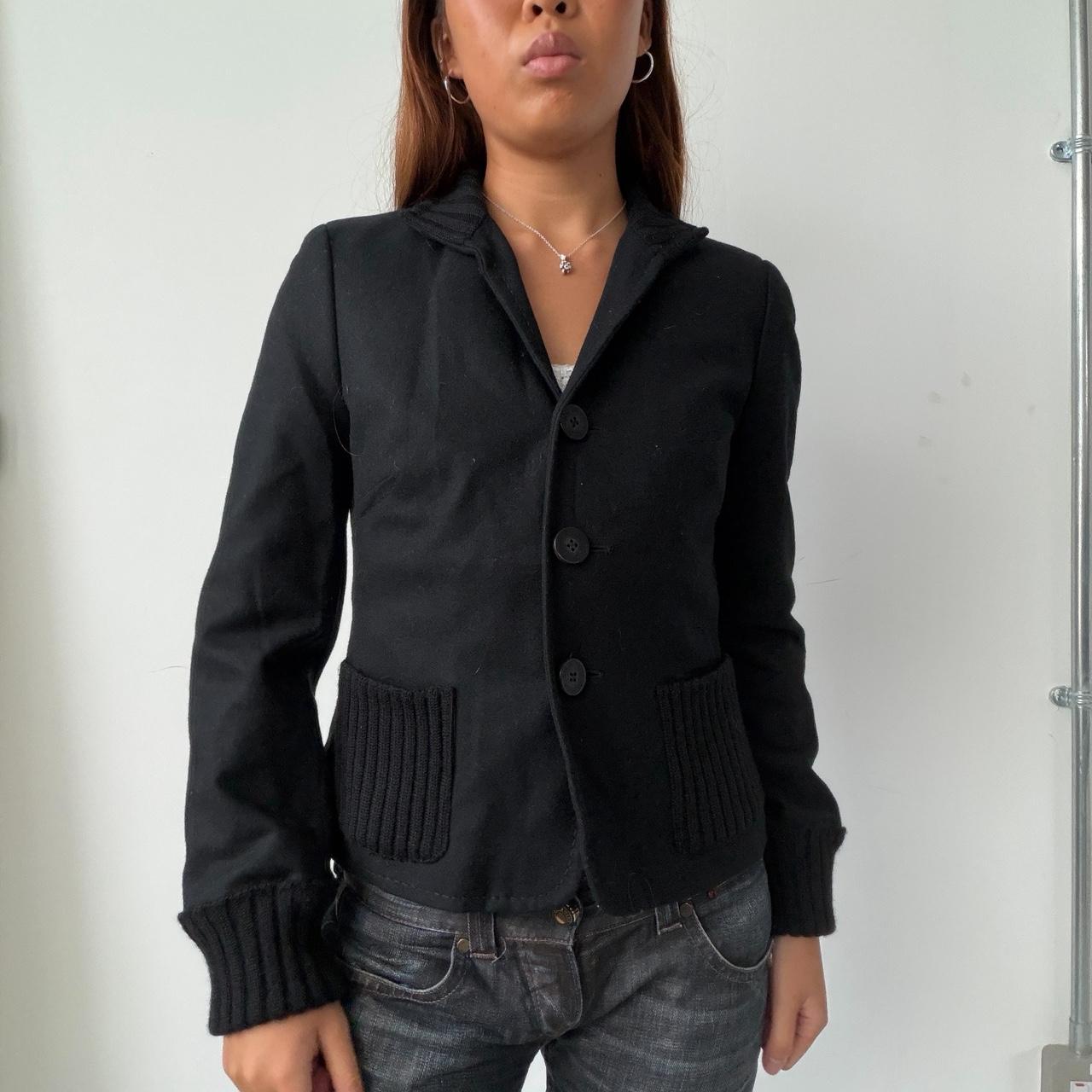 Vintage Black Wool Blazer