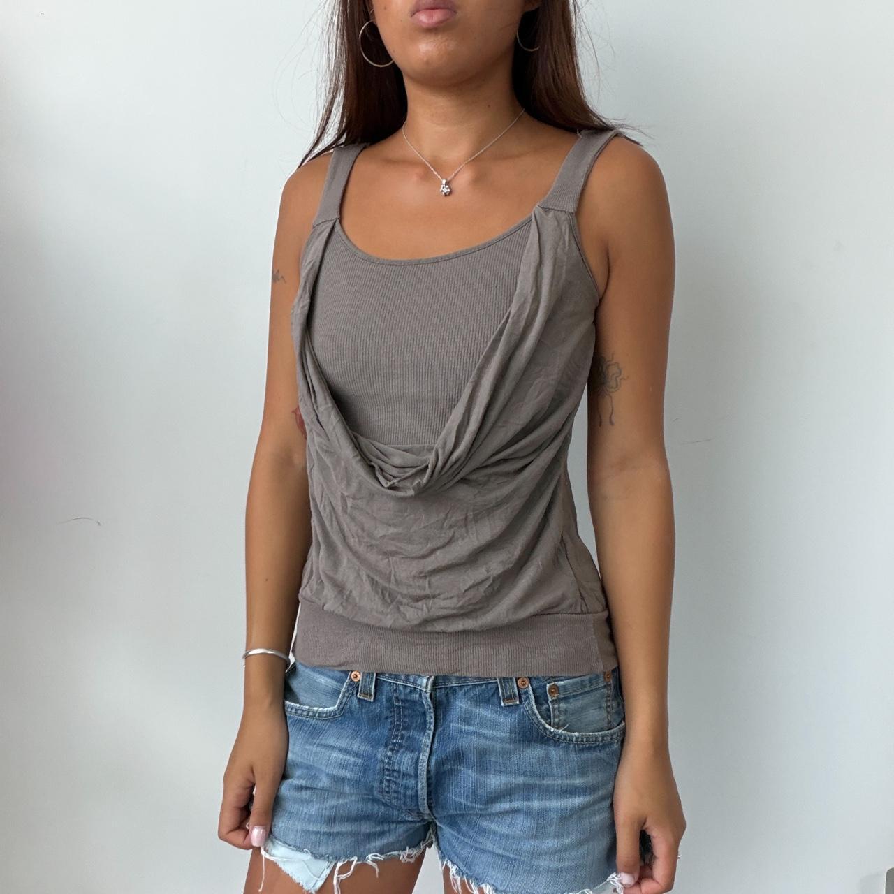Vintage Brown Cowl Neck Top