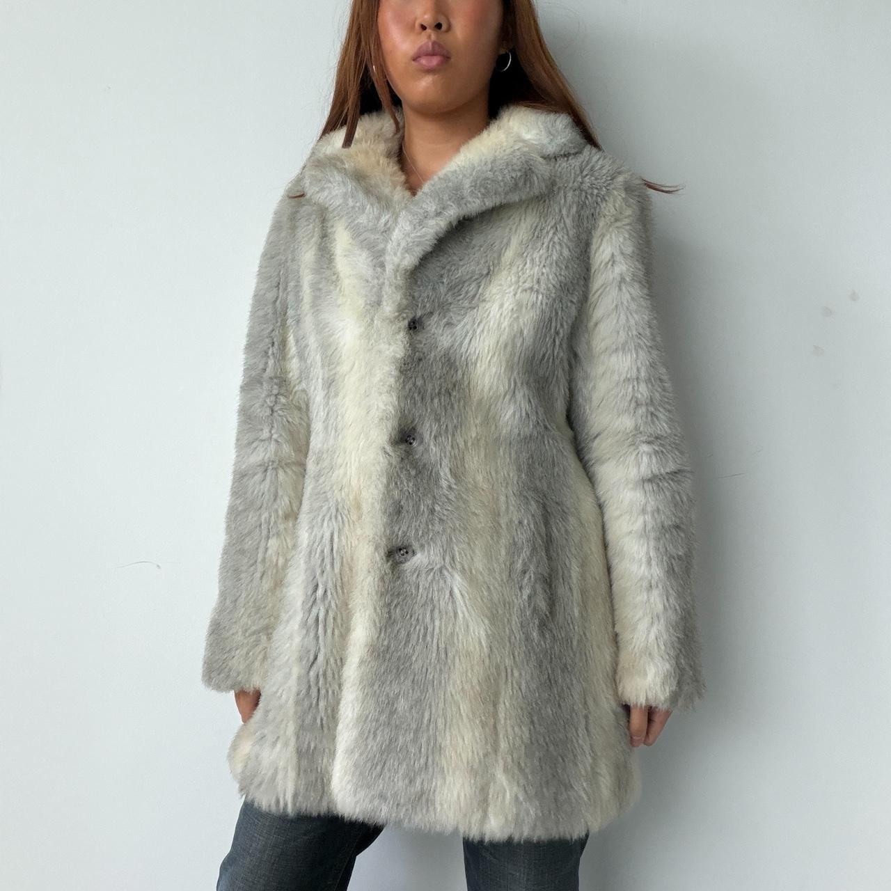 Vintage Faux Fur White Coat