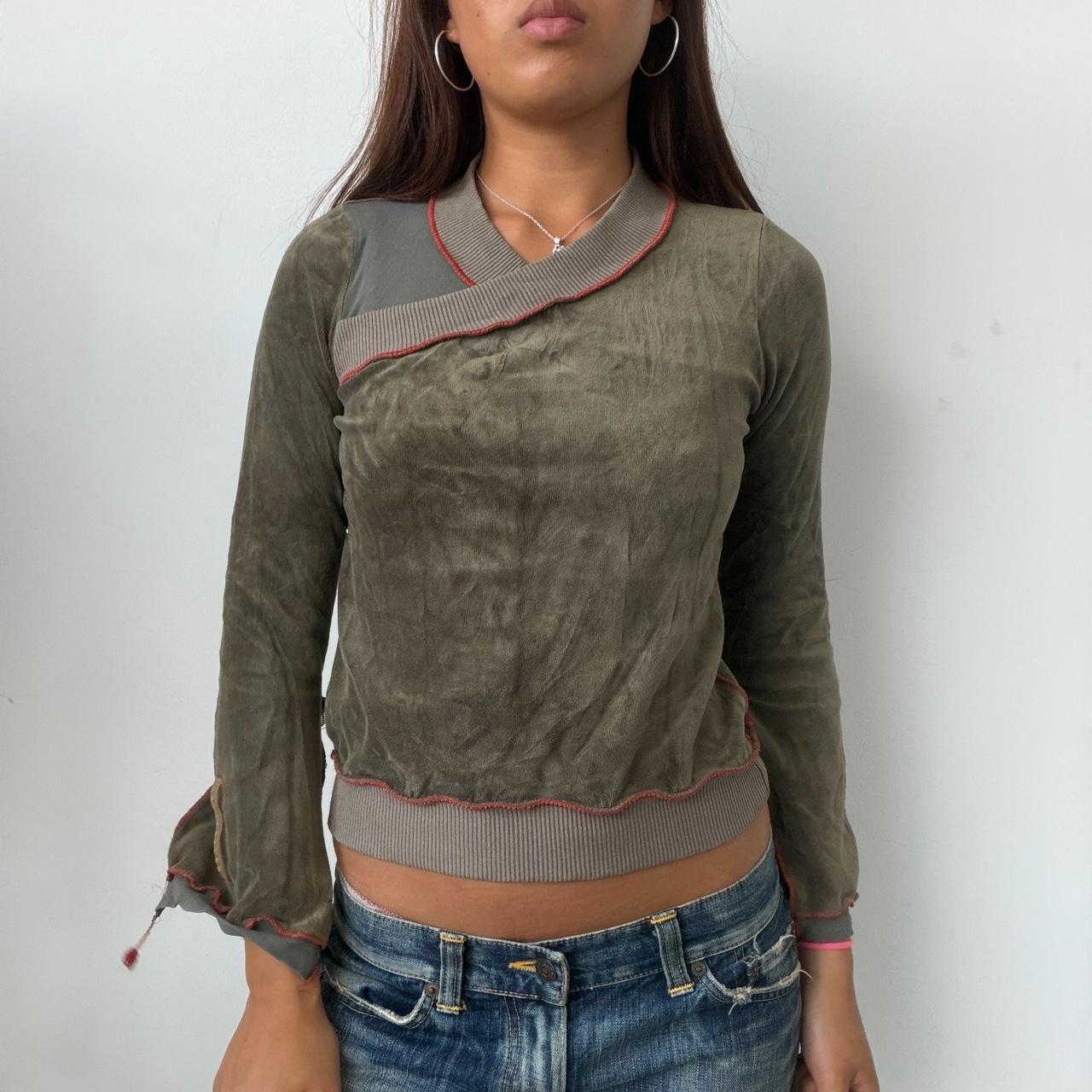 Vintage Khaki Velour Cop Copine Jumper