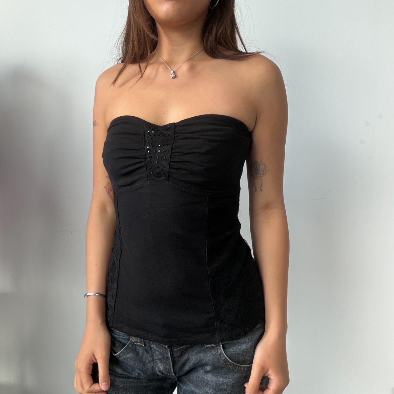 Vintage Black Bandeau Top