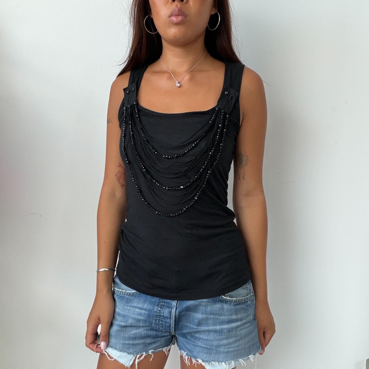 Vintage Black Beaded Top