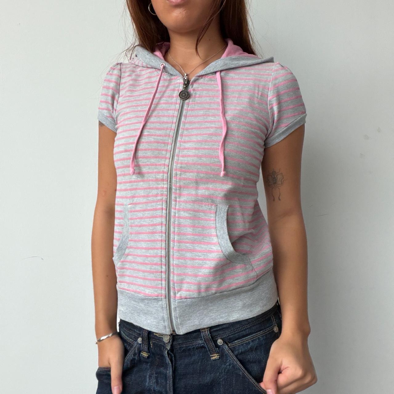 Vintage Stripe Pink Hooded Jumper