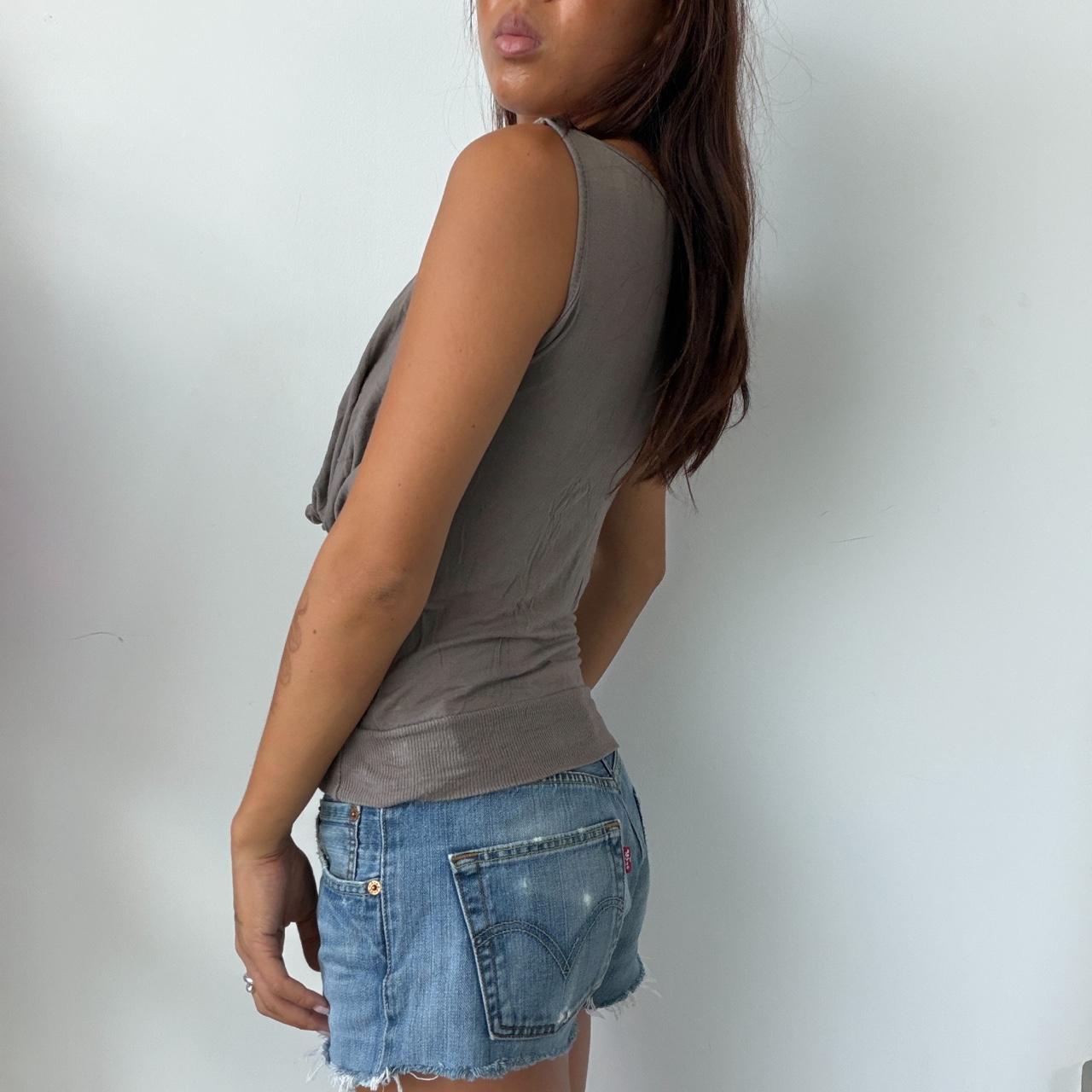 Vintage Brown Cowl Neck Top