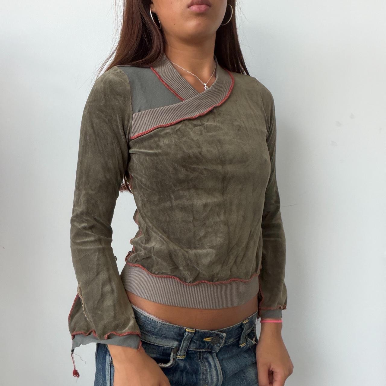 Vintage Khaki Velour Cop Copine Jumper
