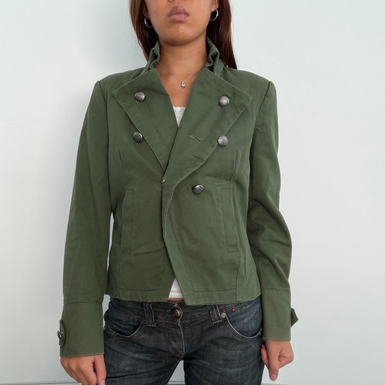Vintage Green Military Style Blazer