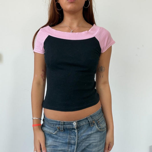 Vintage Pink and Black Baby Tee