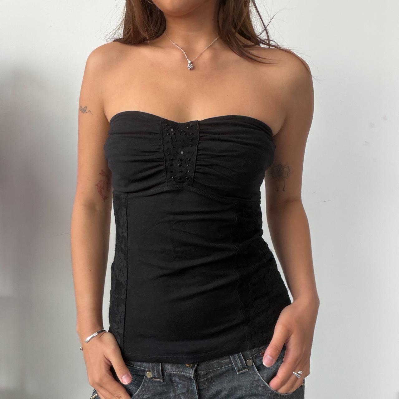 Vintage Black Bandeau Top