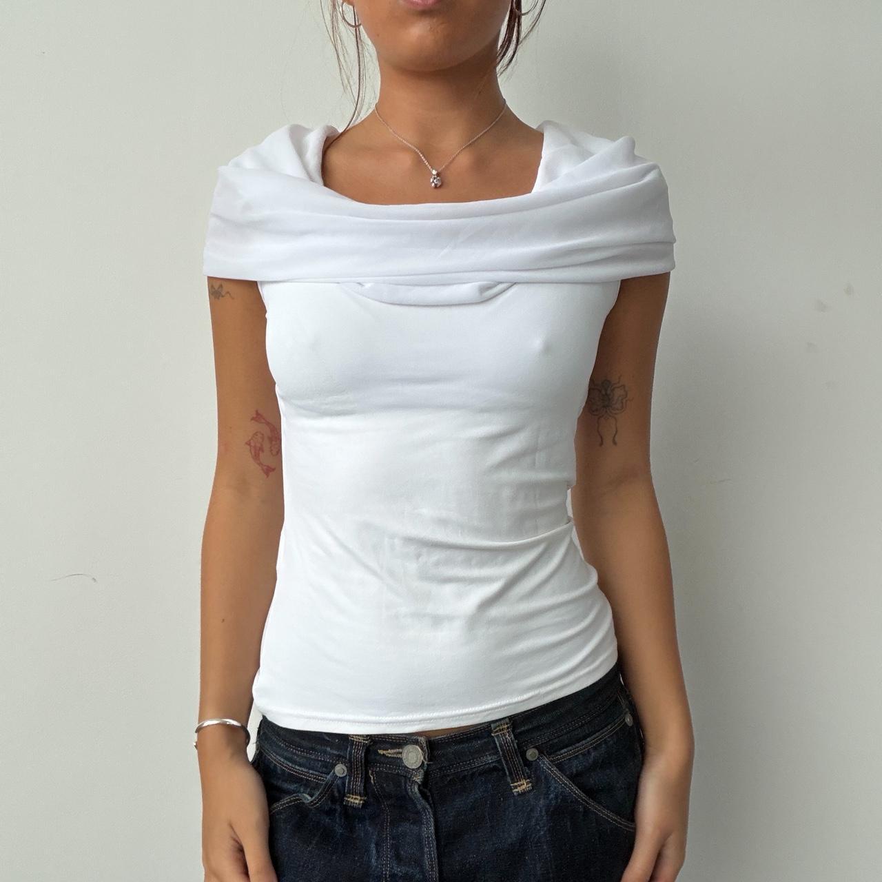 Vintage White Off-The-Shoulder Top