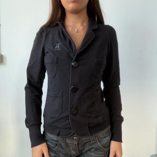 Vintage Black Button Up Blazer