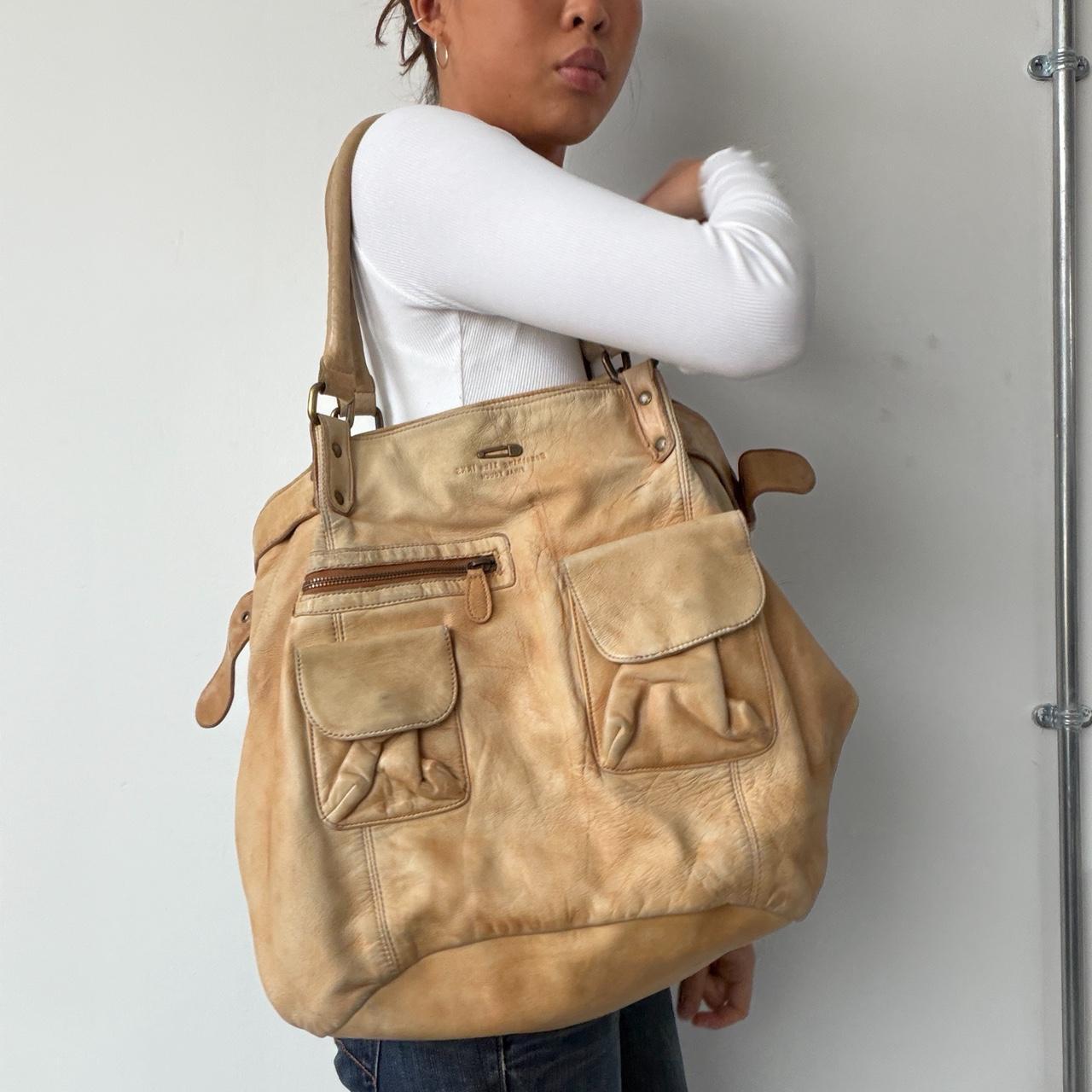 Vintage Big Beige Yellow Bag