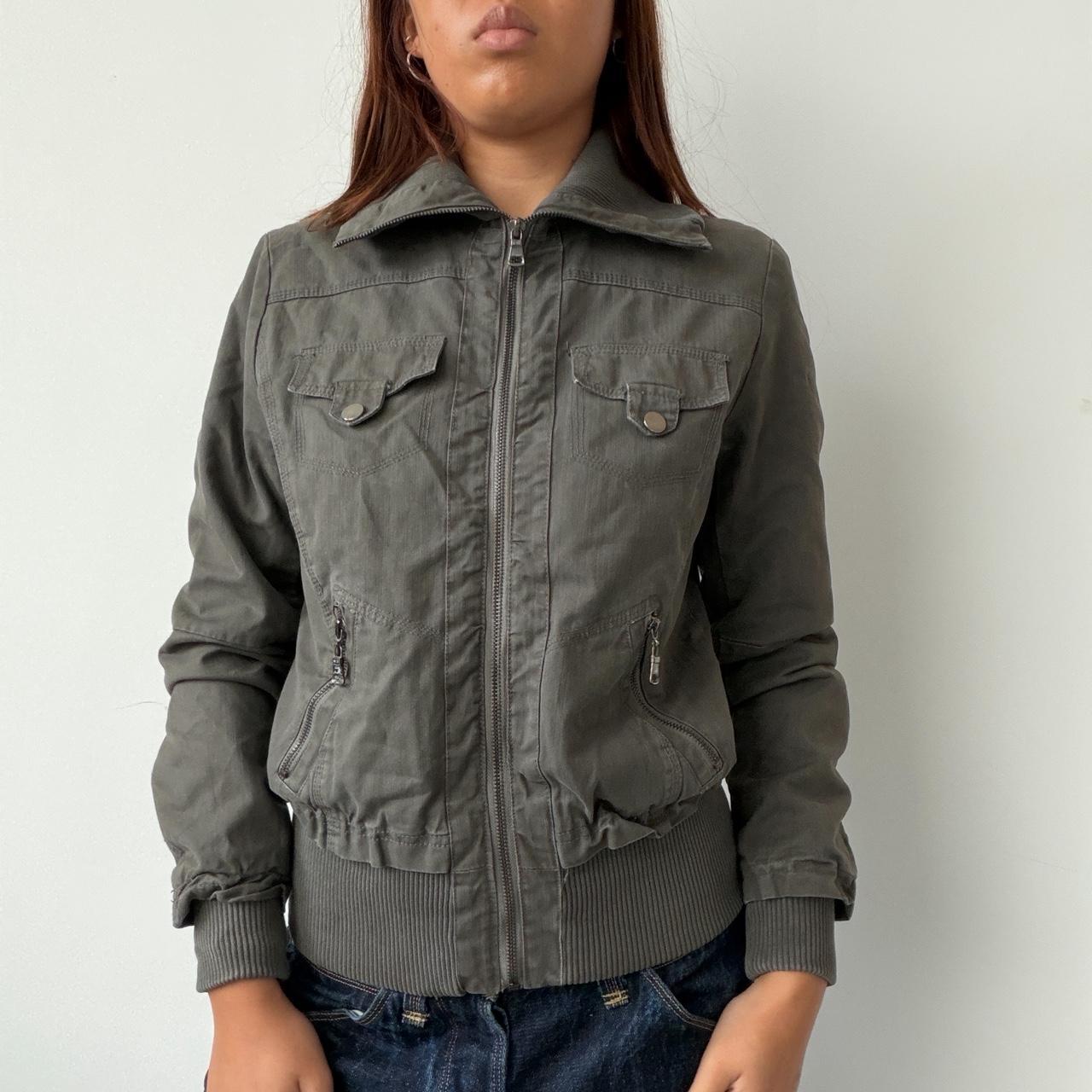 Vintage Dark Brown Khaki Utility Jacket