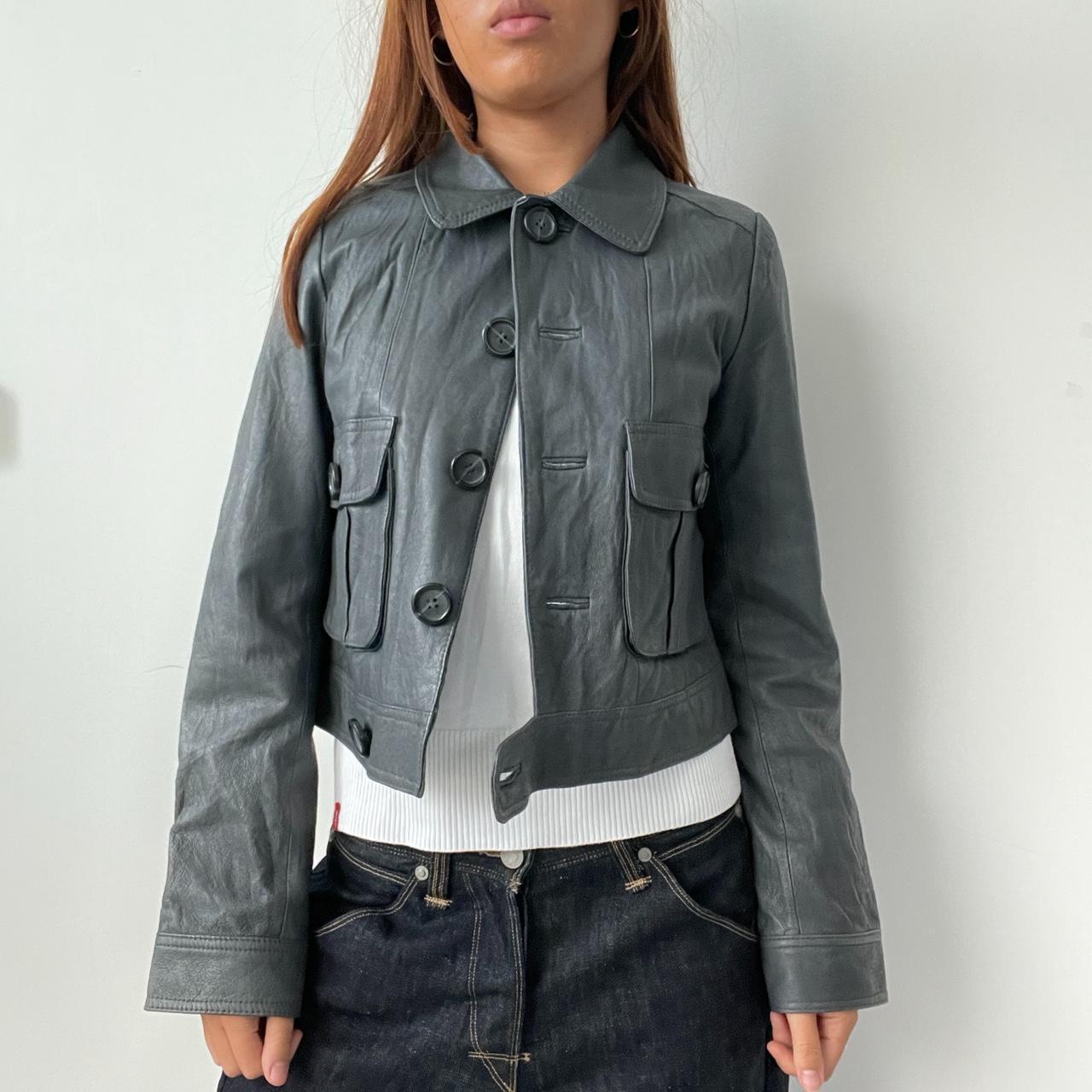 Vintage Grey Leather Jacket