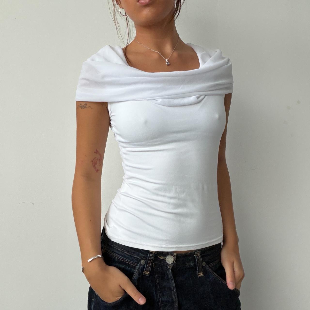 Vintage White Off-The-Shoulder Top