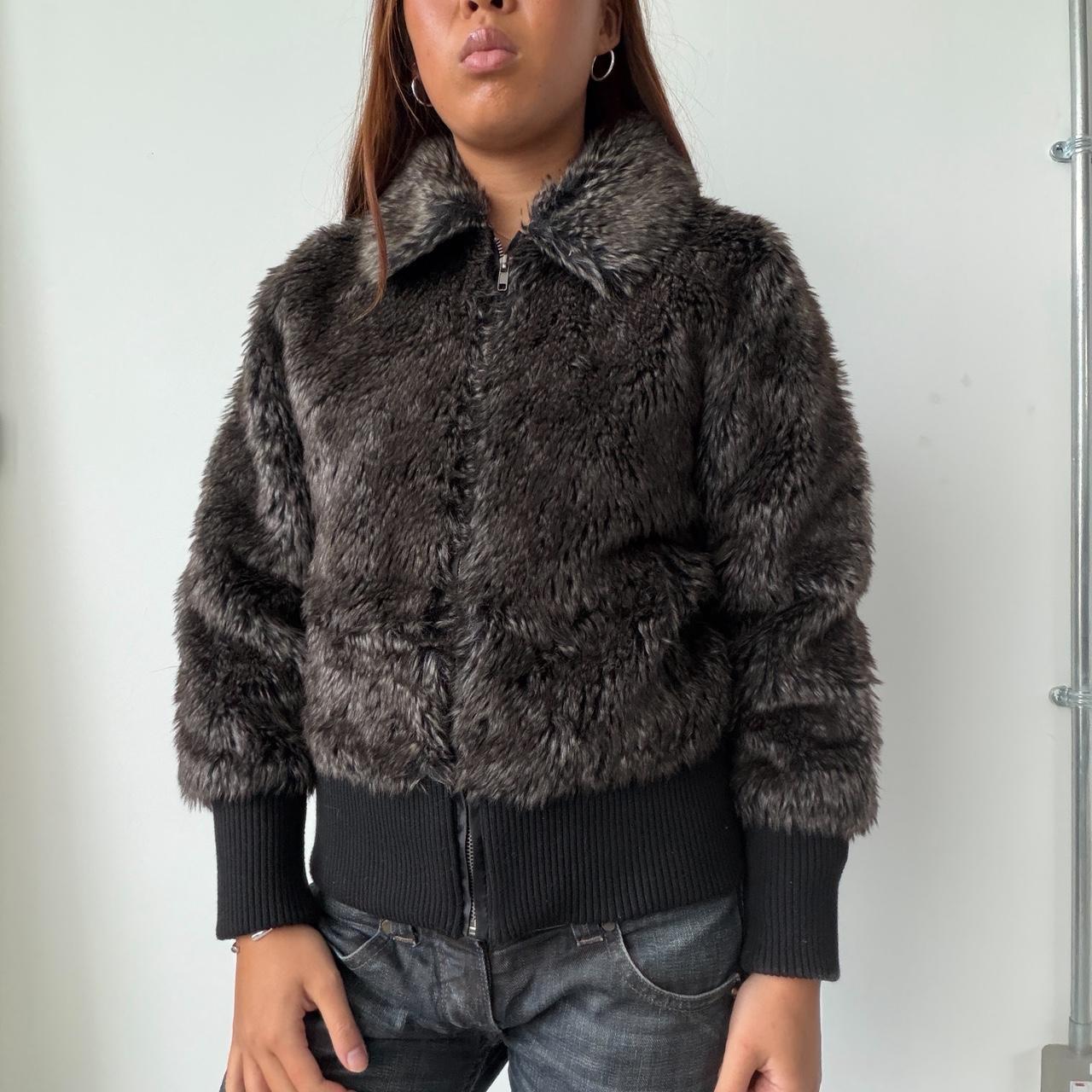 Vintage Brown Fur Zip Up