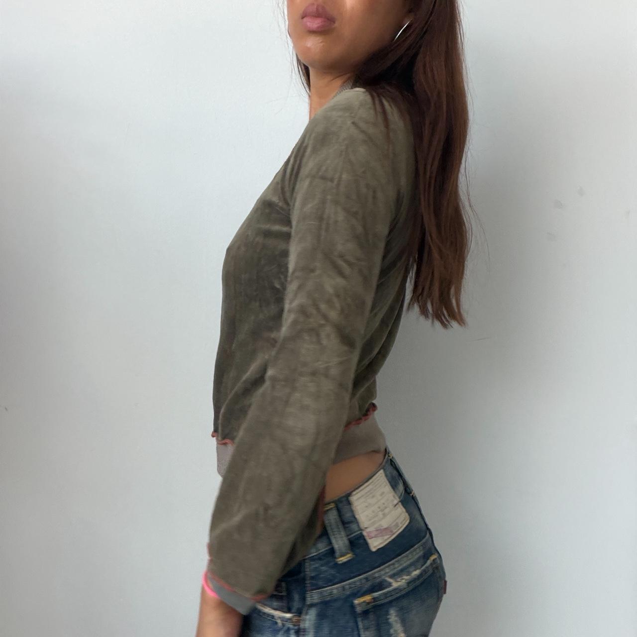 Vintage Khaki Velour Cop Copine Jumper